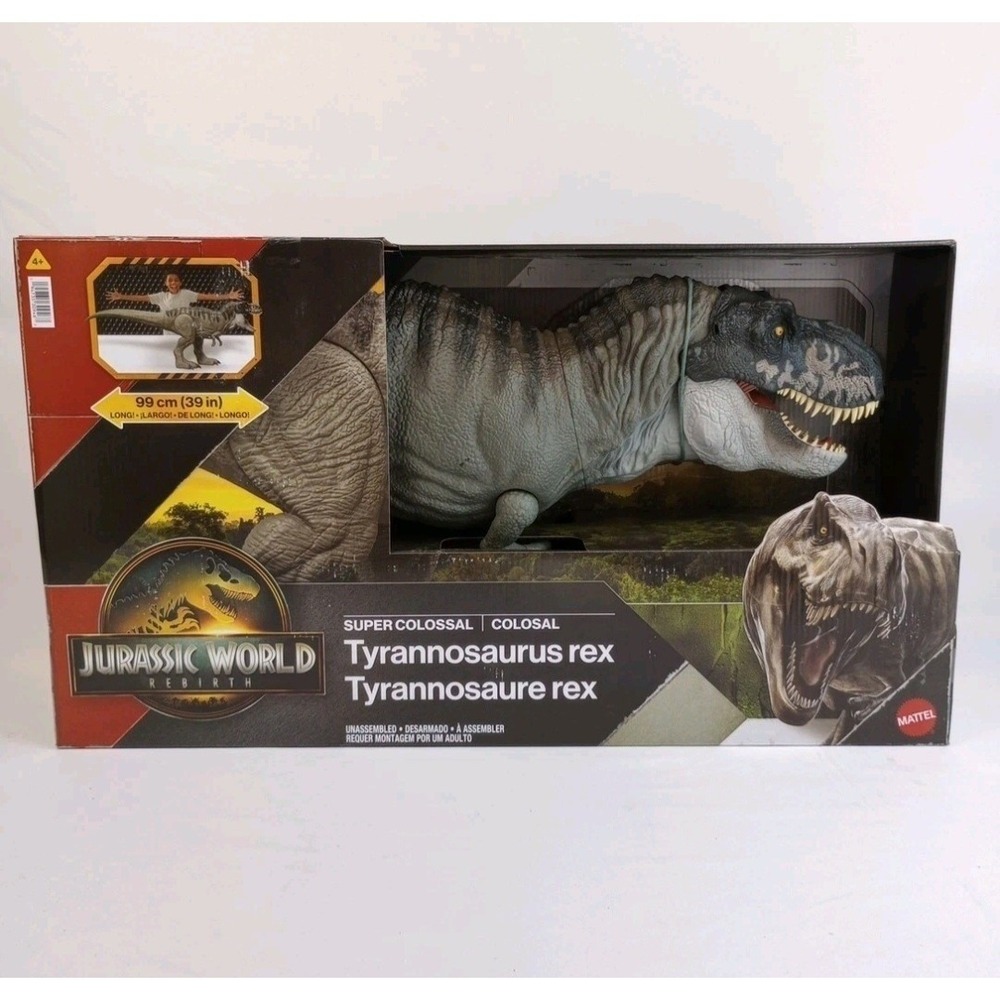 Mattel Jurassic World Rebirth Super Colossal Tyrannosaurus Rex 3ft Dinosaur Toy